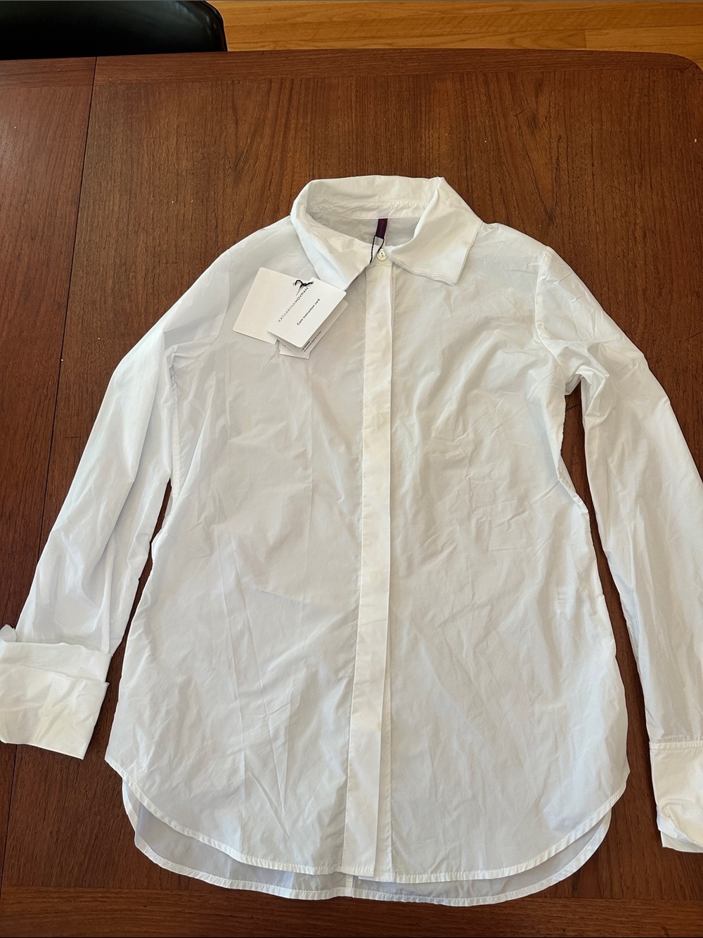 Women’s White Button-Down Shirt - Classic Collared Long Sleeve